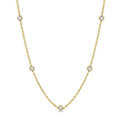 1 Ctw Round Cut Diamond Station Necklace in 14K Yellow Gold