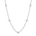 1 Ctw Round Cut Diamond Station Necklace in Platinum