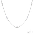 1 1/2 Ctw Marquise Cut Diamond Fashion Station Necklace in 14K White Gold