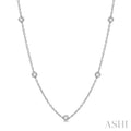 1 Ctw Round Cut Diamond Station Necklace in Platinum