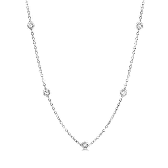 2 Ctw Round Cut Diamond Fashion Necklace in 14K White Gold