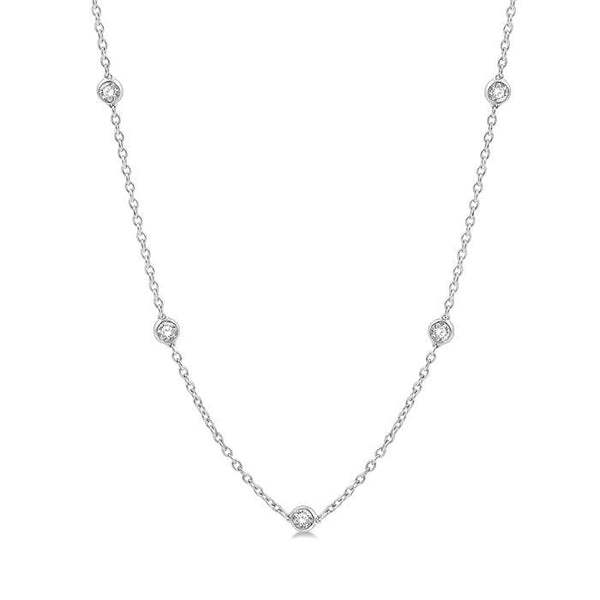2 Ctw Round Cut Diamond Fashion Necklace in 14K White Gold