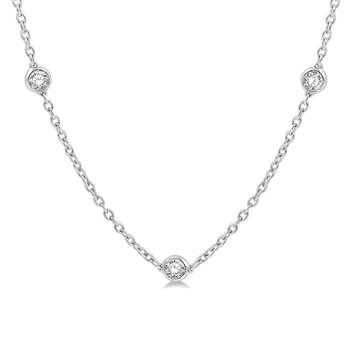 2 Ctw Round Cut Diamond Fashion Necklace in 14K White Gold