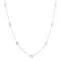 2 Ctw Bezel Set Oval Cut Diamond Station Necklace in 14K White Gold