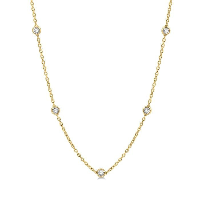 2 Ctw Round Cut Diamond Fashion Necklace in 14K Yellow Gold