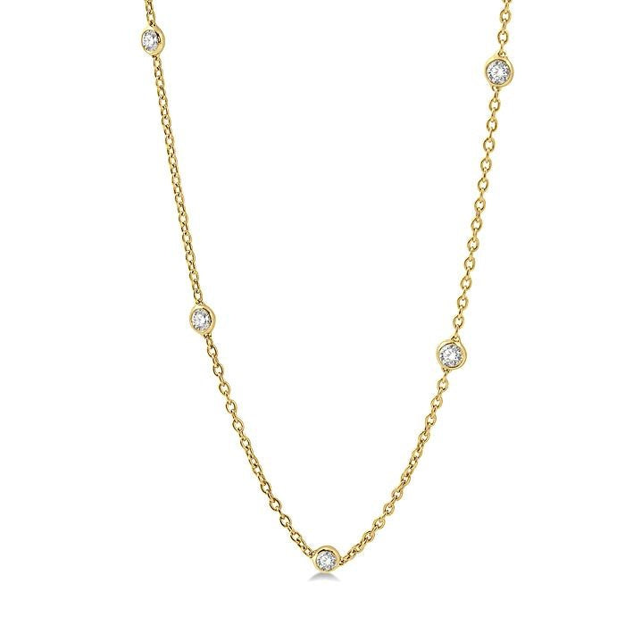2 Ctw Round Cut Diamond Fashion Necklace in 14K Yellow Gold