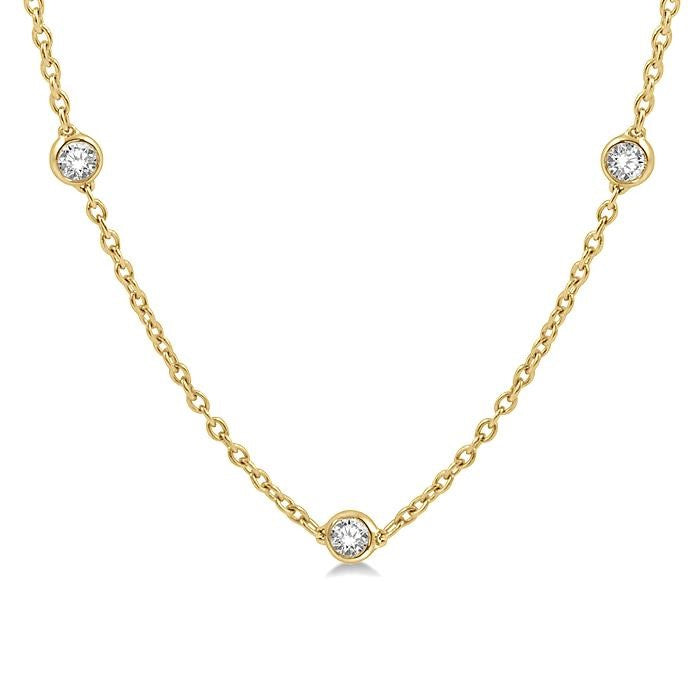 2 Ctw Round Cut Diamond Fashion Necklace in 14K Yellow Gold