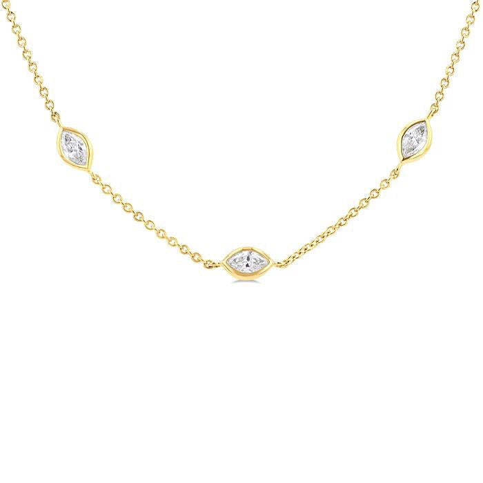 Elysian Marquise Shape Diamond Station Necklace