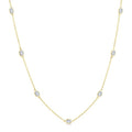 2 Ctw Oval Cut Diamond Fashion Station Necklace in 14K Yellow Gold
