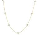 Zinnia Princess Shape Diamond Station Necklace
