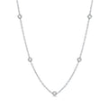 2 Ctw Round Cut Diamond Station Necklace in Platinum