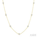 2 Ctw Oval Cut Diamond Fashion Station Necklace in 14K Yellow Gold