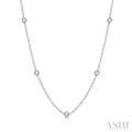 2 Ctw Round Cut Diamond Station Necklace in Platinum