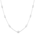 3 Ctw Emerald Cut Diamond Fashion Necklace in 14K White Gold