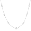 Fen Emerald Shape Diamond Station Necklace