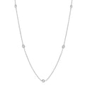 1/2 Ctw Round Cut Bezel Set Diamond Station Necklace in 18K White Gold