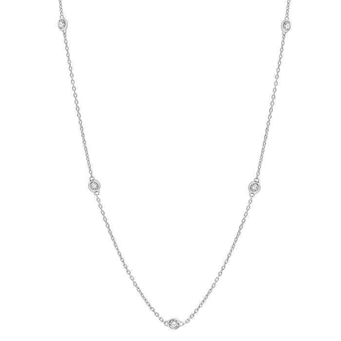 1/2 Ctw Round Cut Diamond Fashion Necklace in 14K White Gold