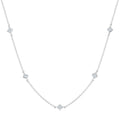 1/2 Ctw Princess Cut Diamond Fashion Station Necklace in 14K White Gold