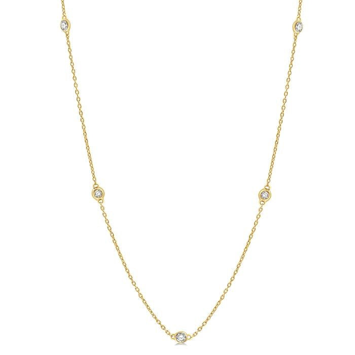 1/2 Ctw Round Cut Diamond Fashion Necklace in 14K Yellow Gold
