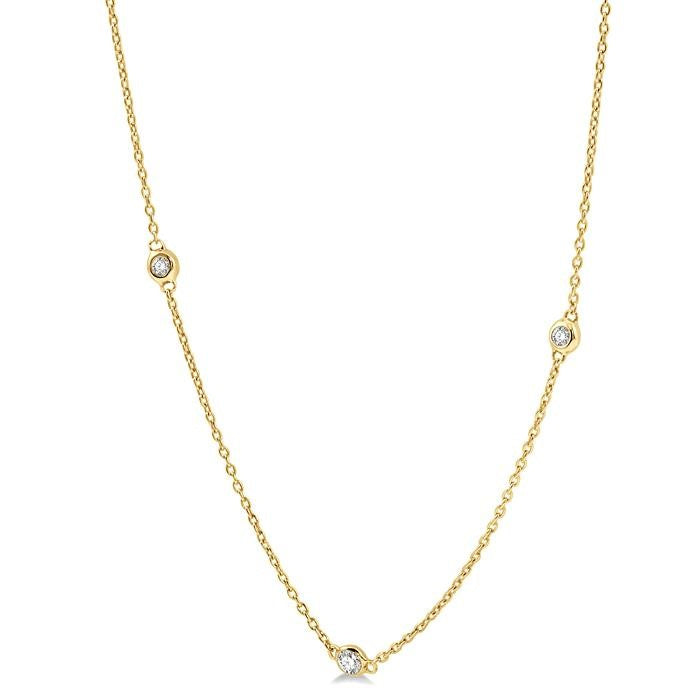 1/2 Ctw Round Cut Diamond Fashion Necklace in 14K Yellow Gold