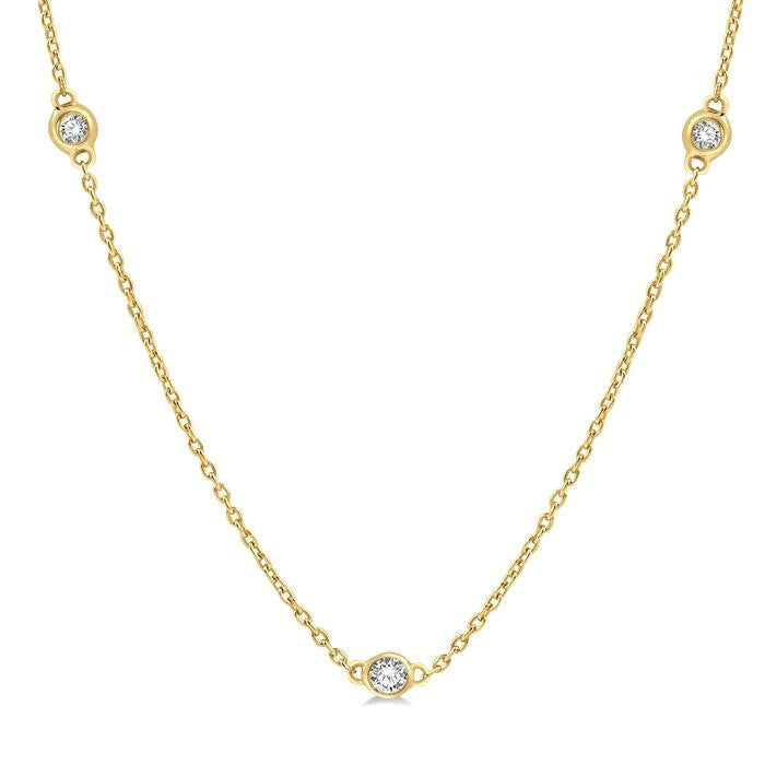 1/2 Ctw Round Cut Diamond Fashion Necklace in 14K Yellow Gold