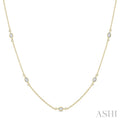 1/2 Ctw Marquise Cut Diamond Station Necklace in 14K Yellow Gold