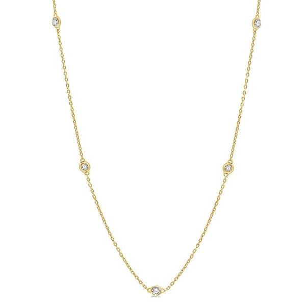 1/4 Ctw Round Cut Diamond Fashion Necklace in 14K Yellow Gold