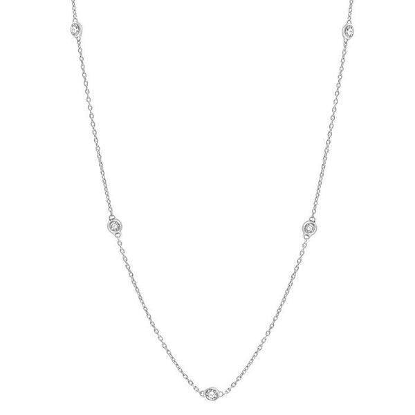 1/4 Ctw Round Cut Diamond Fashion Necklace in 14K White Gold