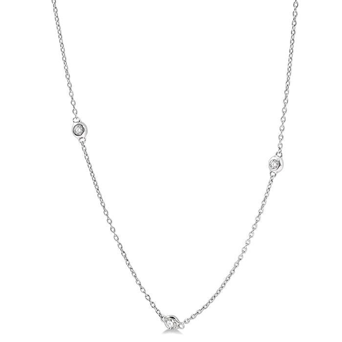 1/4 Ctw Round Cut Diamond Fashion Necklace in 14K White Gold