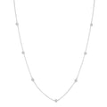 1/3 Ctw Round Cut Diamond Station Necklace in 14K White Gold