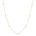 1/3 Ctw Round Cut Diamond Station Necklace in 14K Yellow and White Gold