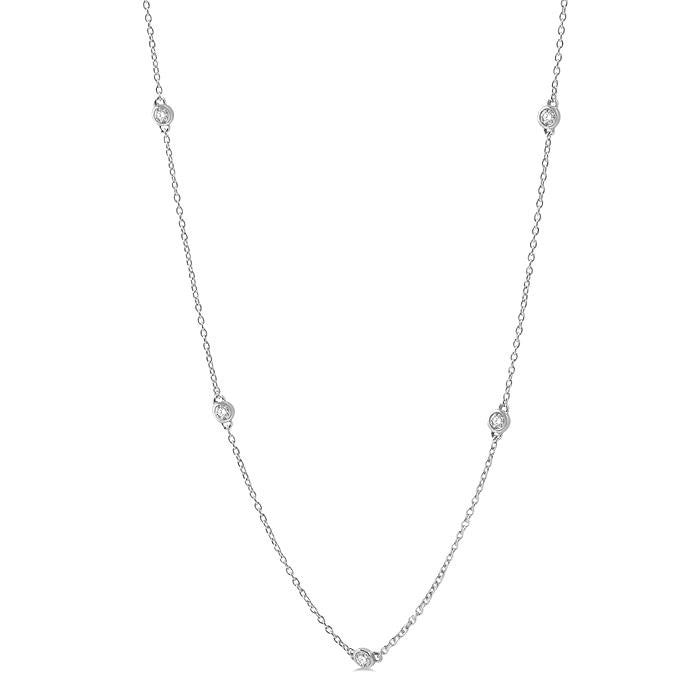 3/4 Ctw Round Cut Diamond Fashion Necklace in 14K White Gold