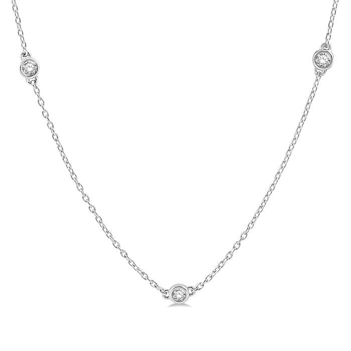 3/4 Ctw Round Cut Diamond Fashion Necklace in 14K White Gold