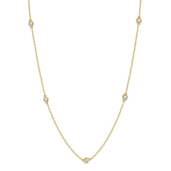 3/4 Ctw Round Cut Diamond Fashion Necklace in 14K Yellow Gold
