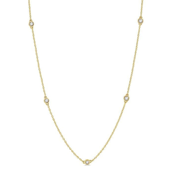 3/4 Ctw Round Cut Diamond Fashion Necklace in 14K Yellow Gold