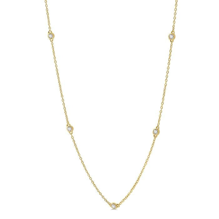 3/4 Ctw Round Cut Diamond Fashion Necklace in 14K Yellow Gold