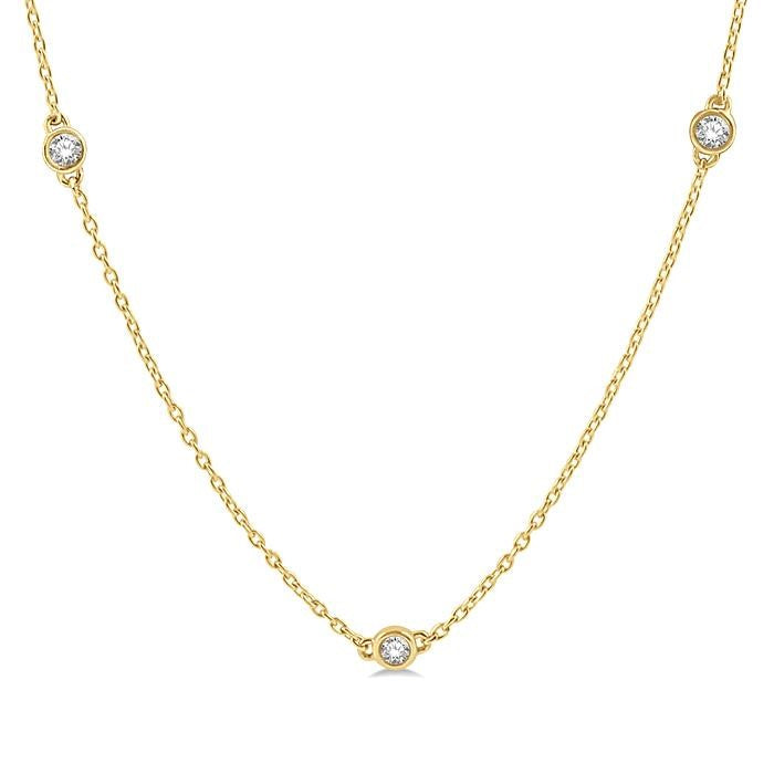 3/4 Ctw Round Cut Diamond Fashion Necklace in 14K Yellow Gold