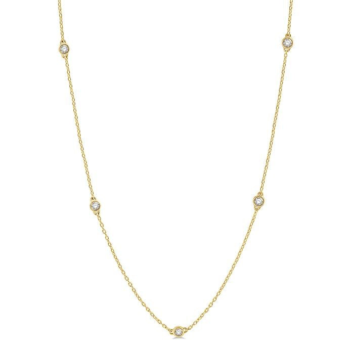 3/4 Ctw Round Cut Diamond Fashion Necklace in 14K Yellow Gold