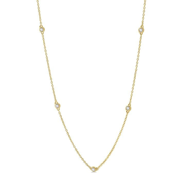 3/4 Ctw Round Cut Diamond Fashion Necklace in 14K Yellow Gold