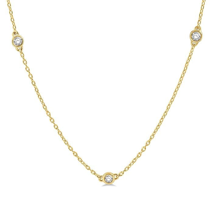 3/4 Ctw Round Cut Diamond Fashion Necklace in 14K Yellow Gold