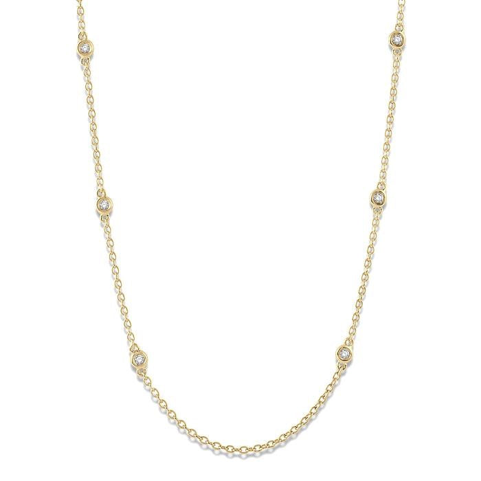 1/5 Ctw Round Cut Diamond Fashion Necklace in 14K Yellow Gold