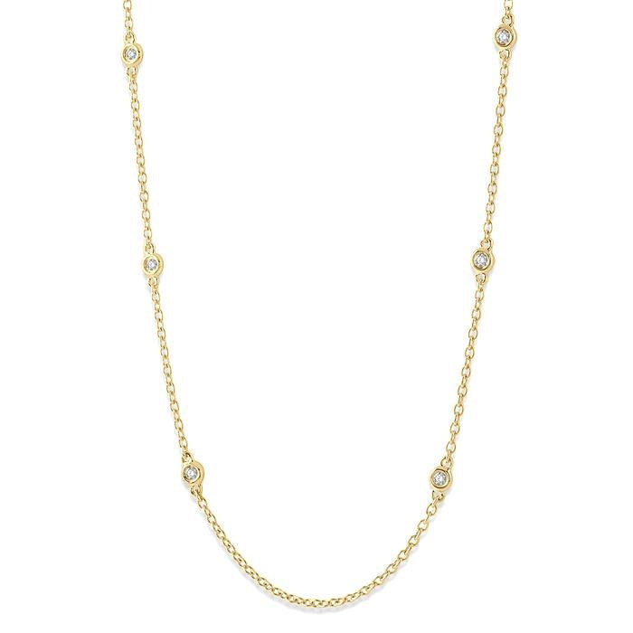 1/5 Ctw Round Cut Diamond Fashion Necklace in 14K Yellow Gold
