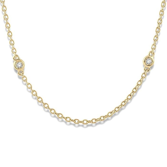 1/5 Ctw Round Cut Diamond Fashion Necklace in 14K Yellow Gold
