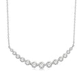 1 Ctw Diamond Smile Necklace in 14K White Gold