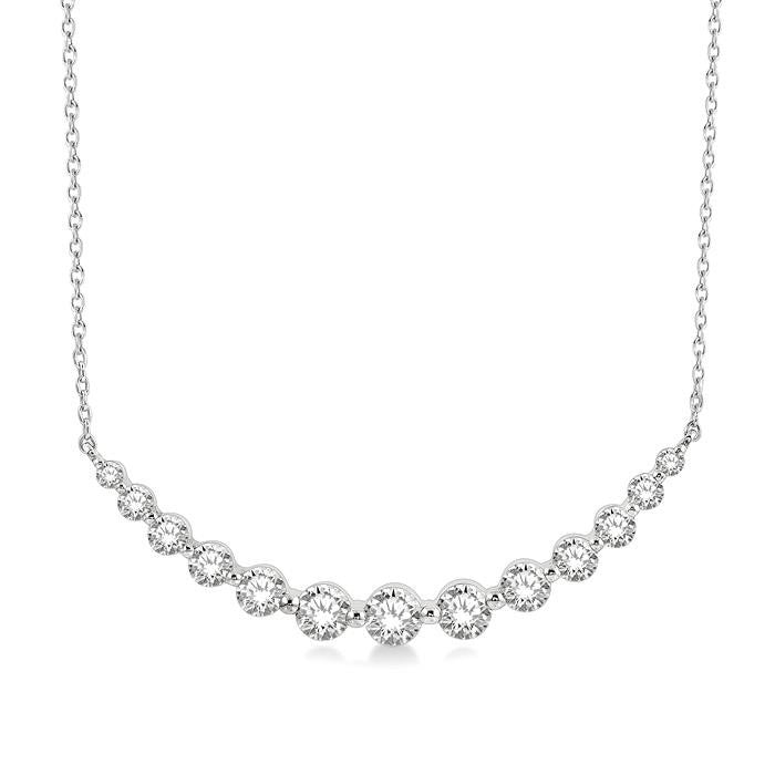 Celestia Quince Graduated Diamond Fixed Smile Necklace