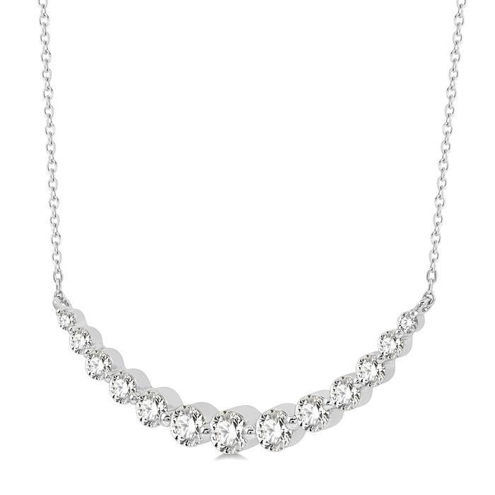 Celestia Quince Graduated Diamond Fixed Smile Necklace