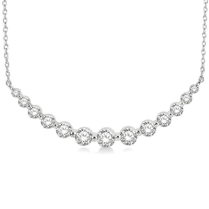 Celestia Quince Graduated Diamond Fixed Smile Necklace