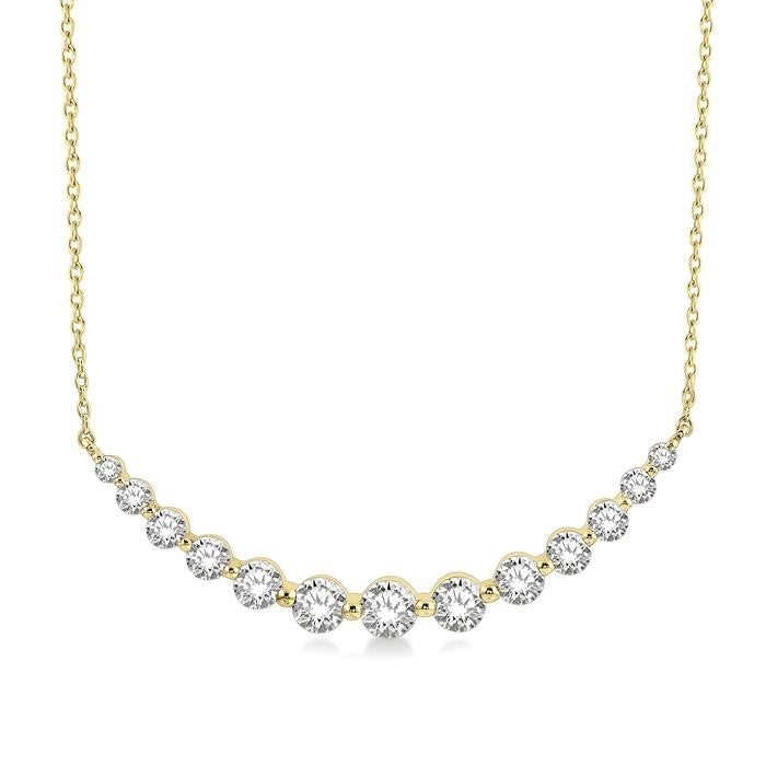 1 Ctw Diamond Smile Necklace In 14K Yellow Gold