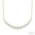 1 Ctw Diamond Smile Necklace In 14K Yellow Gold