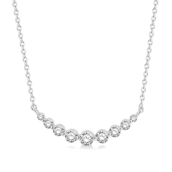 1/2 Ctw Diamond Smile Necklace in 14K White Gold